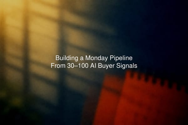 Building a Monday Pipeline From 30–100 AI Buyer Signals