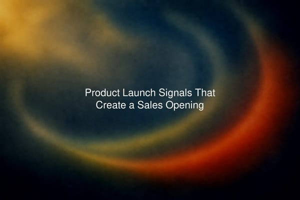 Product Launch Signals That Create a Sales Opening
